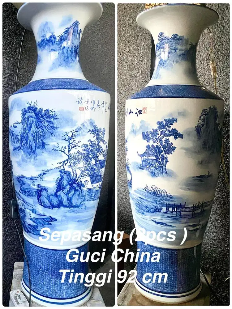 Sepasang guci keramik / dekorasi rumah/ pajangan rumah