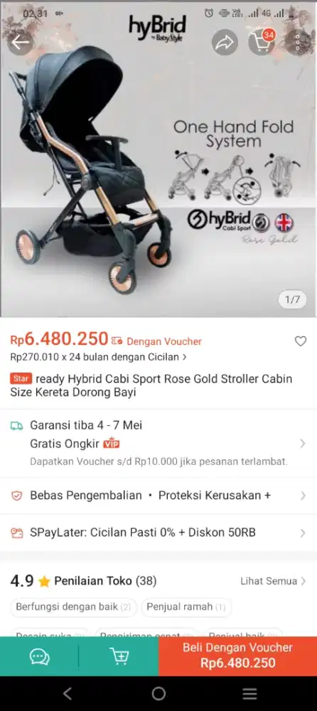 Stroller hybrid cabi sport