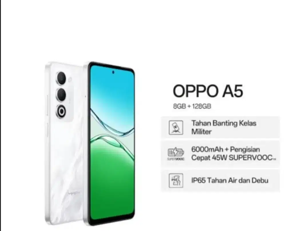 OPPO A5 128G PUTIH FULL SET + DUS