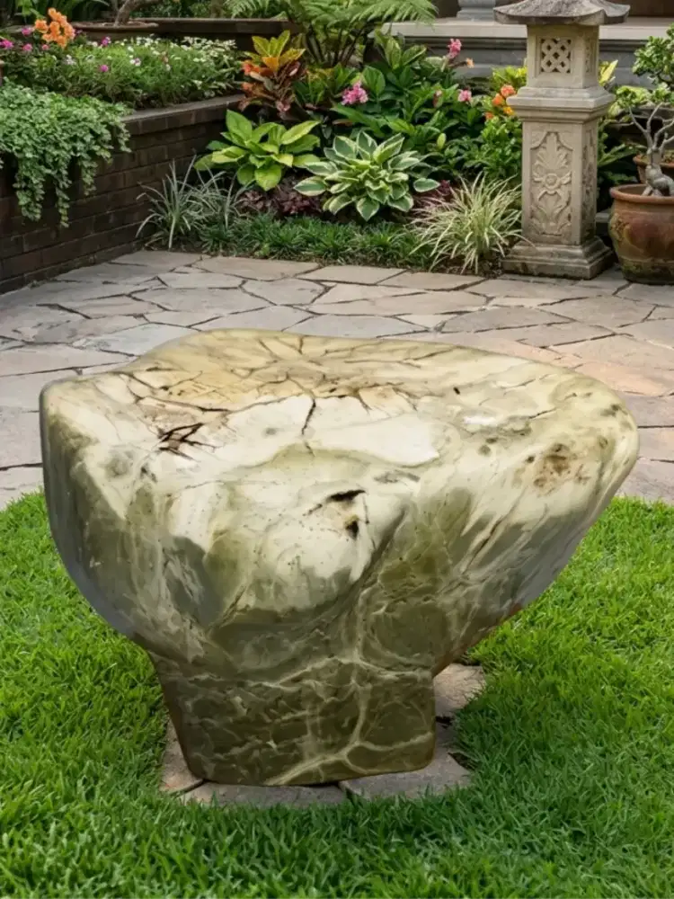 Pajangan F@sil Kayu Hijau Cristal (Giok Pasir Rakit) ±6Kg