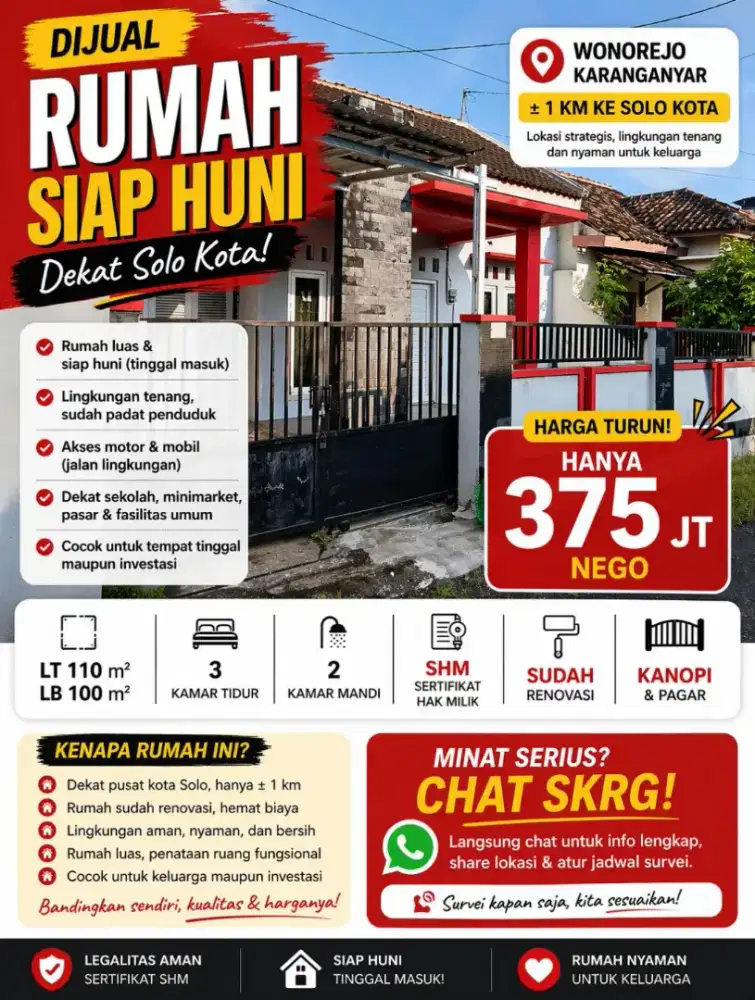 Rumah murah wonorejo solo utara