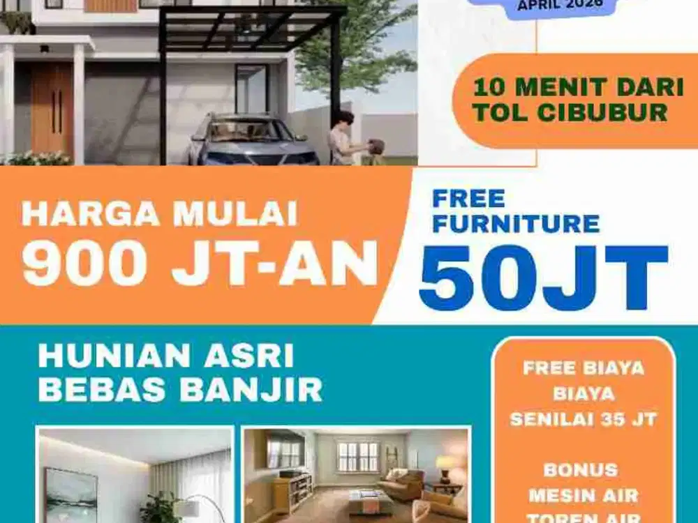 Rumah baru dijual ready 4 unit dan 1 unit full furnis