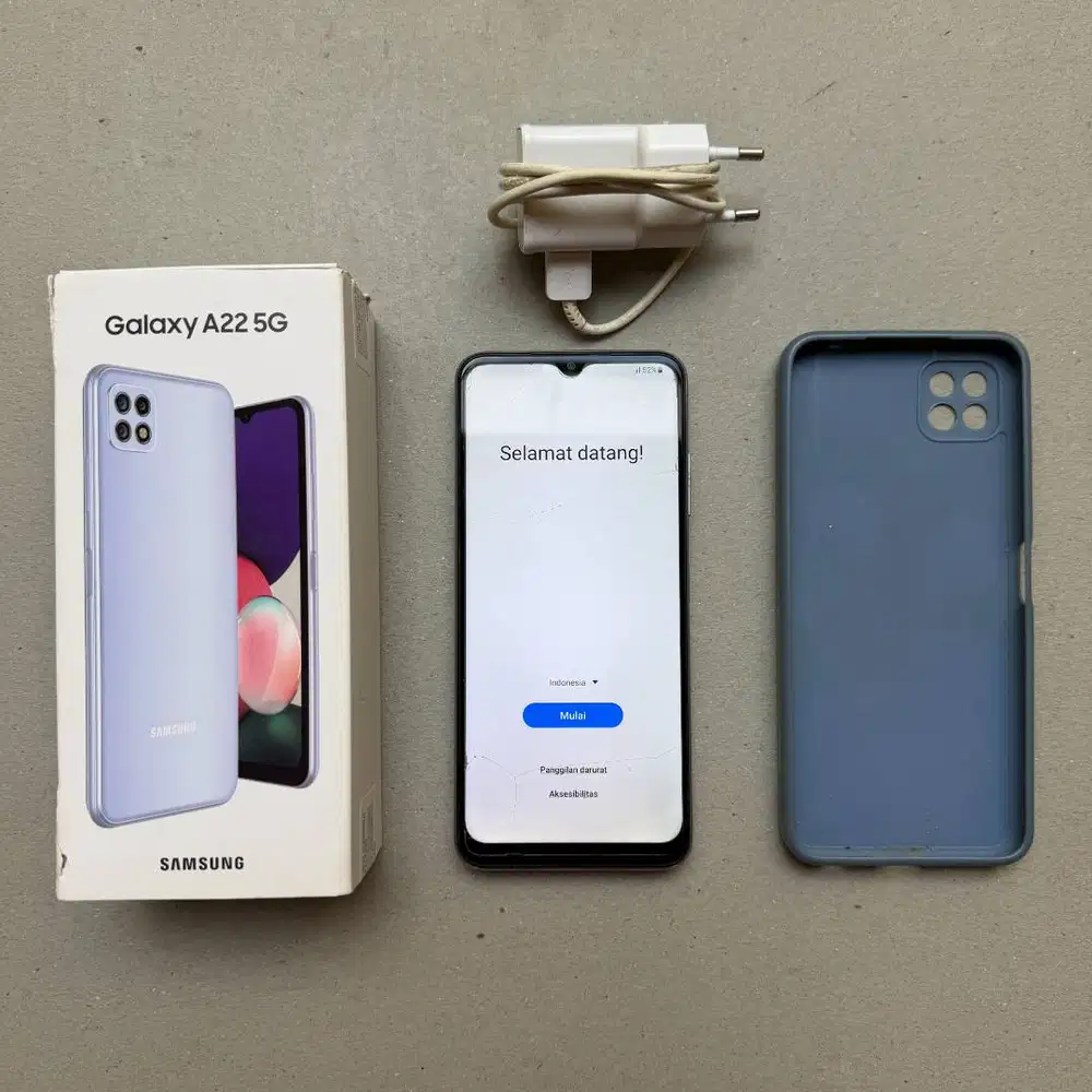 Samsung A22 5G Memory 6GB Ram Kapasitas 128GB Rom Warna Purple Fullset