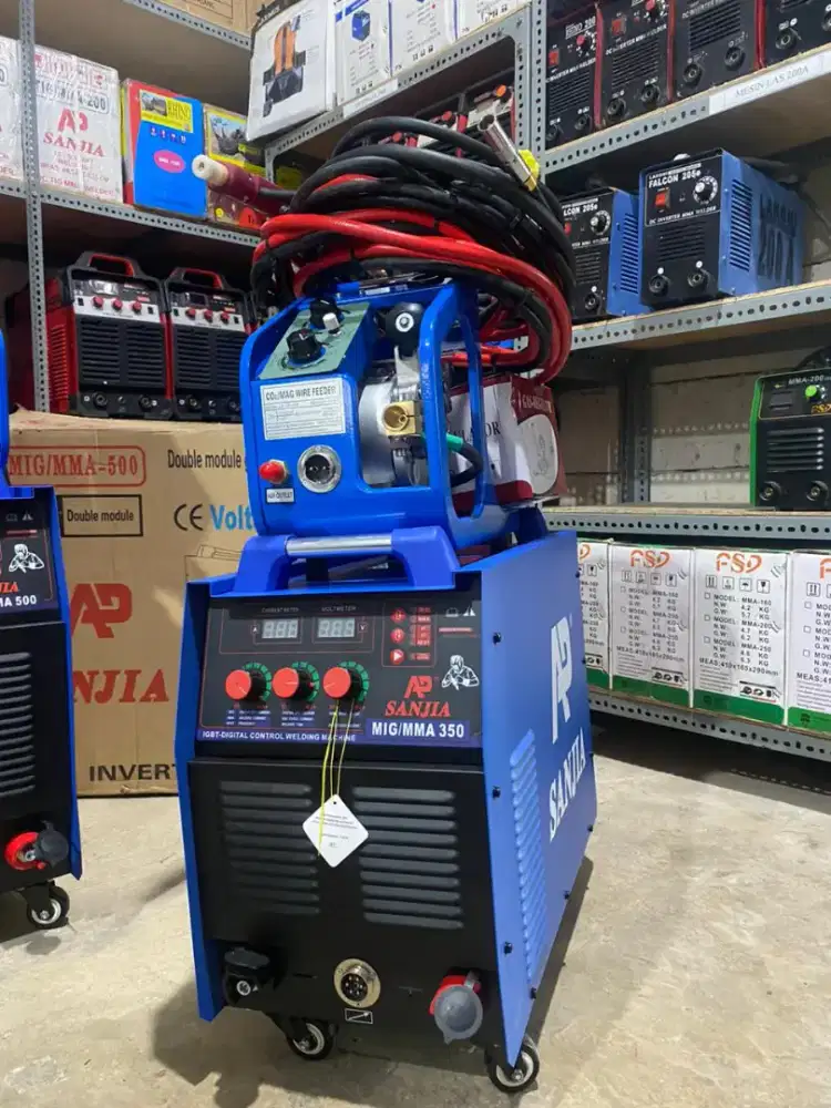 MESIN LAS MIG CO² 350A 3 PHASE AP SANJIA IGBT DC INVERTER LISTRIK