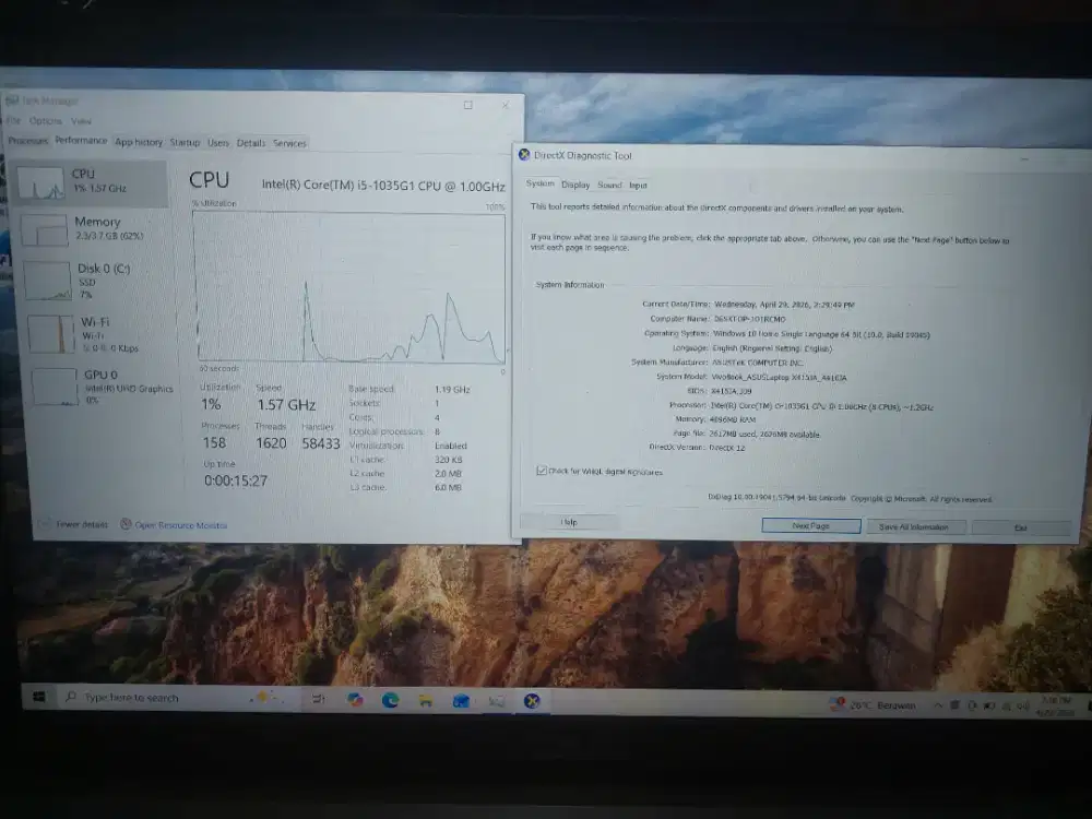 Laptop Asus Vivobook X415JA A416JA i5 gen 10