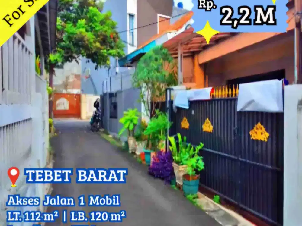 Rumah 1 Lantai Lokasi Strategis Tebet Barat Jakarta Selatan.