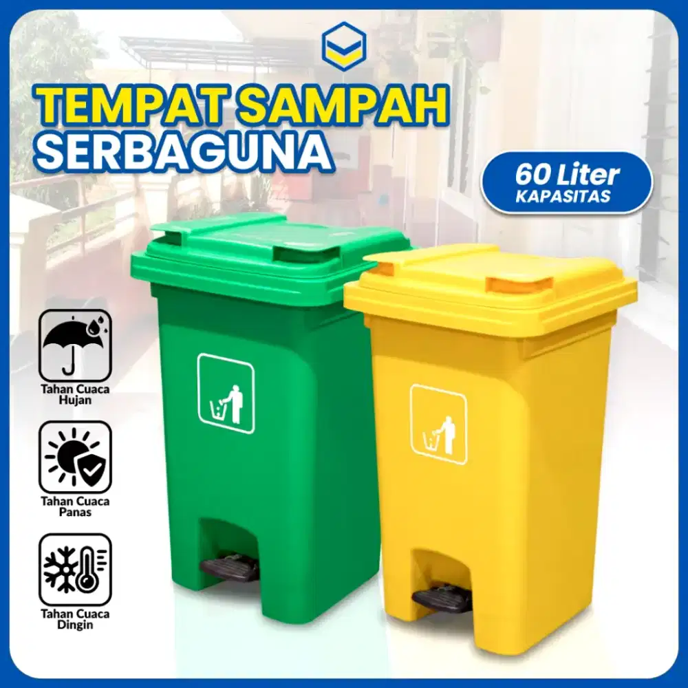 Tong Sampah HDPE 60 Liter Pedal injak kaki
