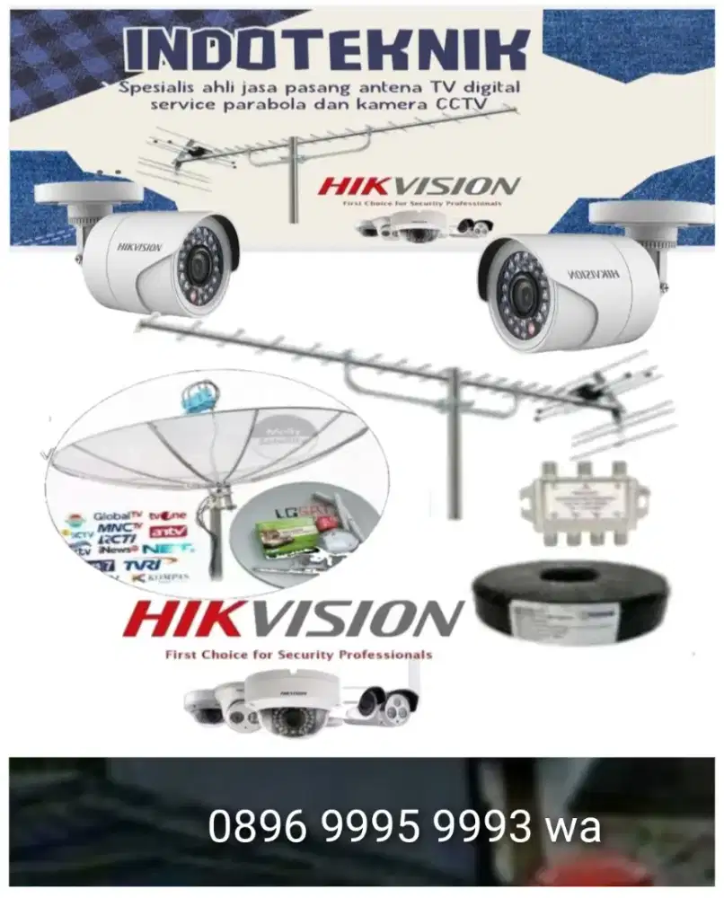 Ahli jasa pasang antena TV digital service parabola dan camera CCTV
