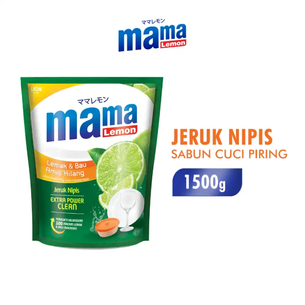 Mama Lemon Sabun Cuci Piring Jeruk Nipis Pouch 1500 gr.