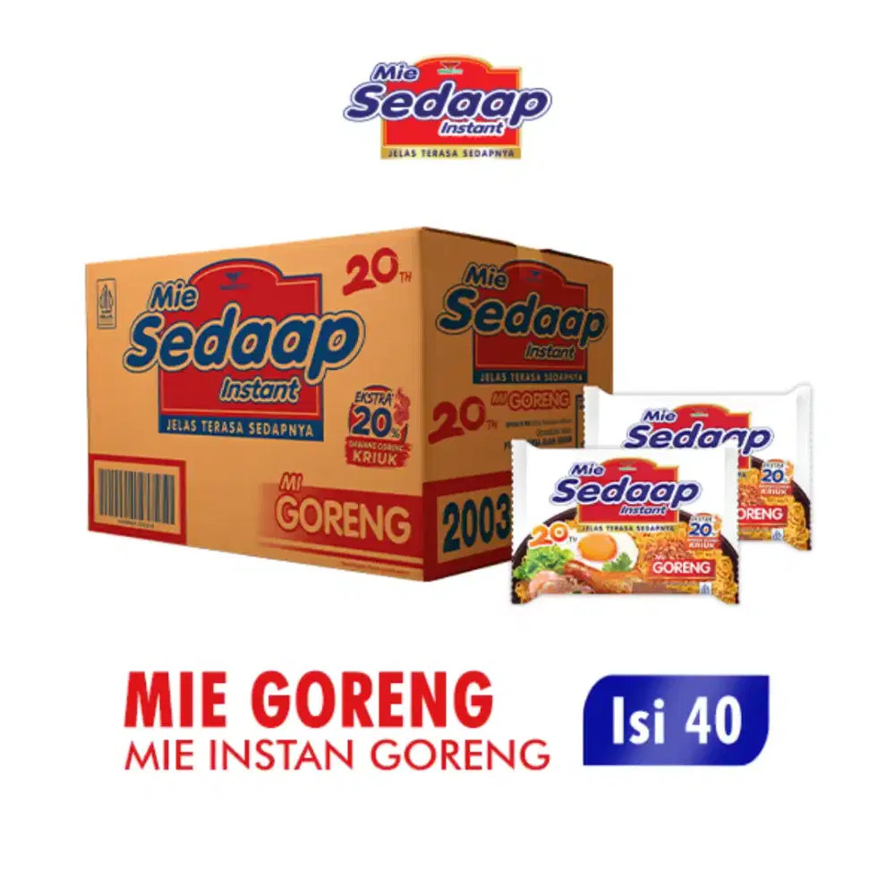 Sedaap Mie Instan Goreng Bag 90 gr Box isi 40.