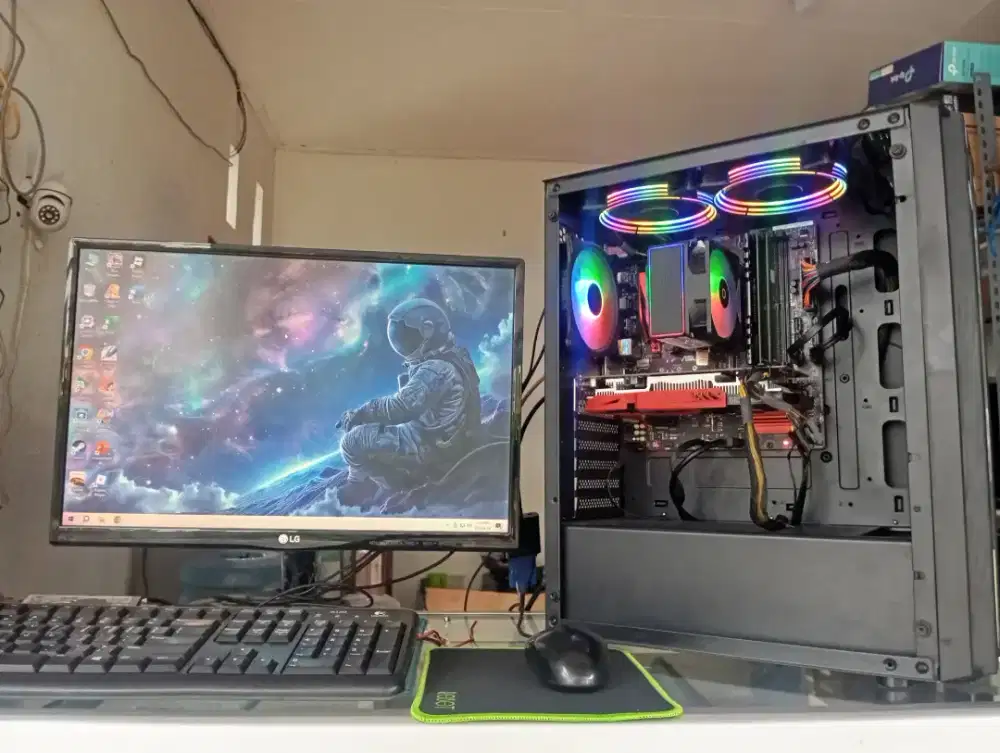 Jual PC Gaming FullSet i5 GEN 7 GTX 1650 4 GB PC+Monitor+mouse+key