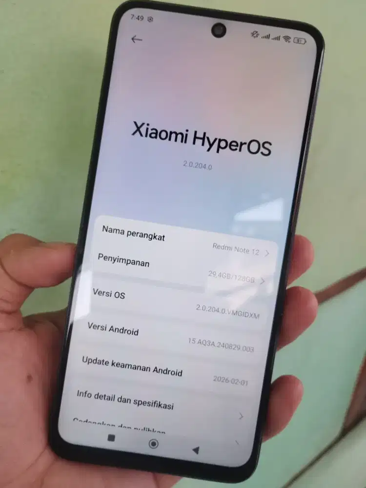 Redmi Note 12 Ram 6/128Gb Unit Only