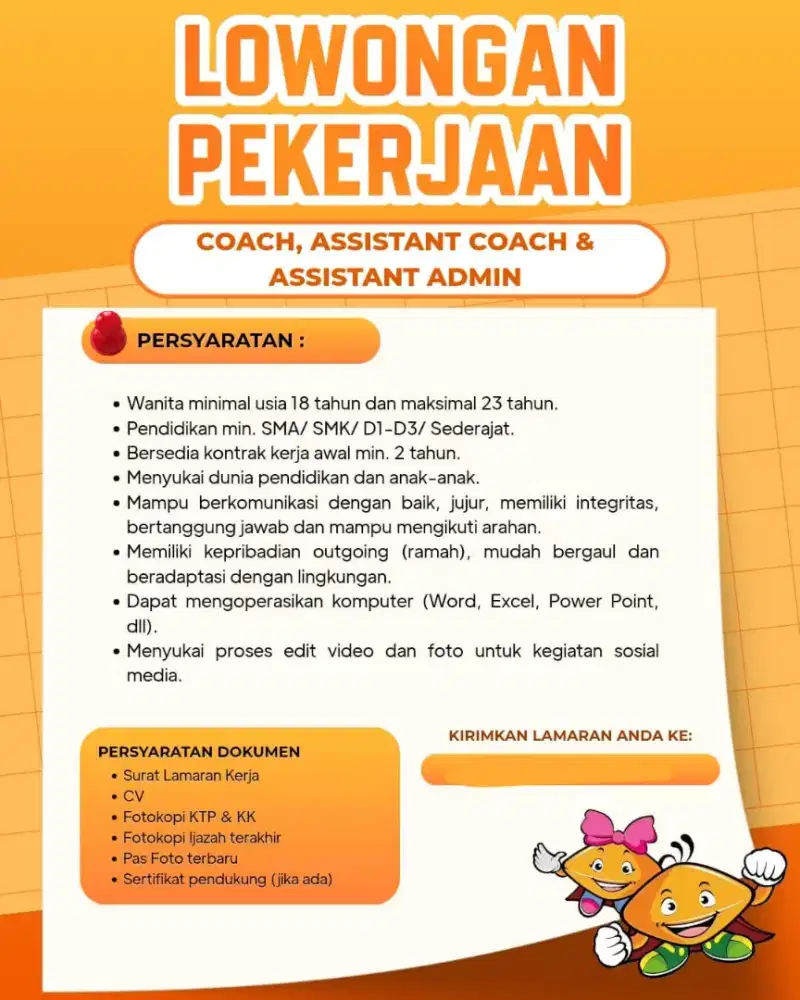 Lowongan pekerjaan Coach Sempoa