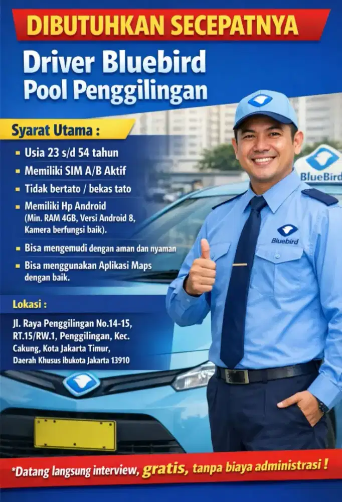 di butuhkan 50 pengemudi