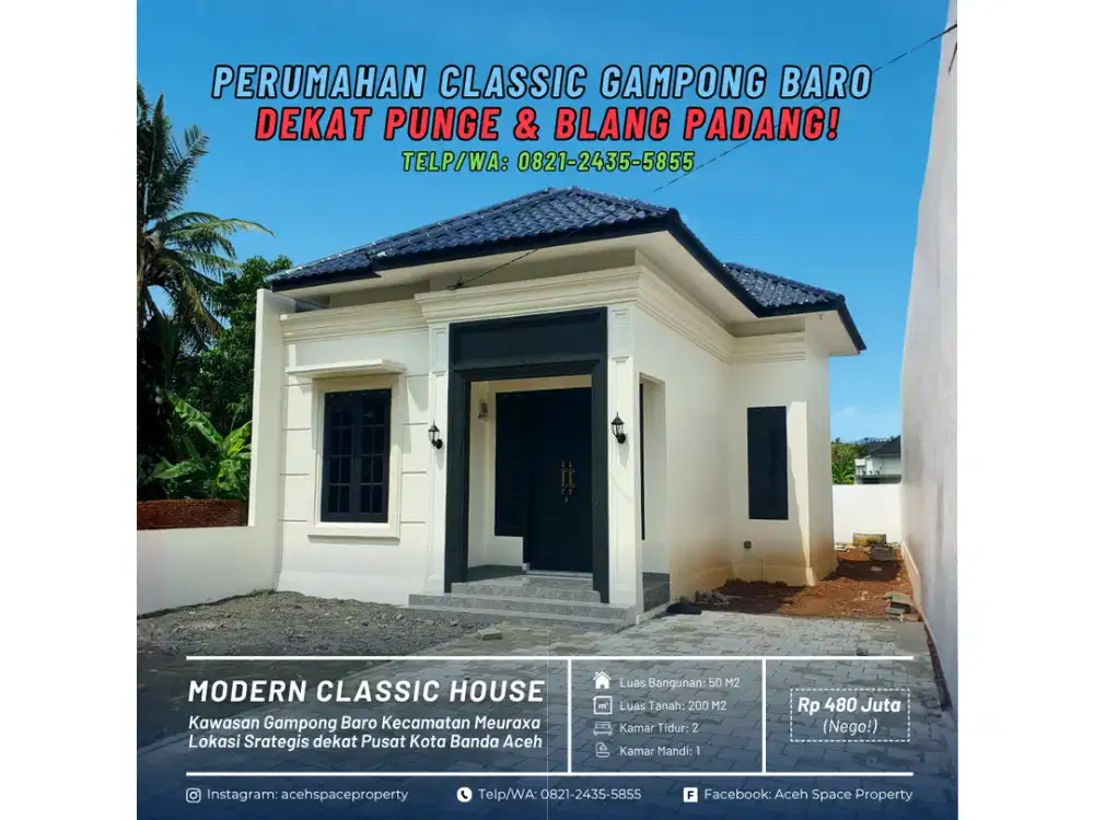Dijual Rumah Classic di Punge Gampong Baro - Dekat Kawasan Blang Padang!