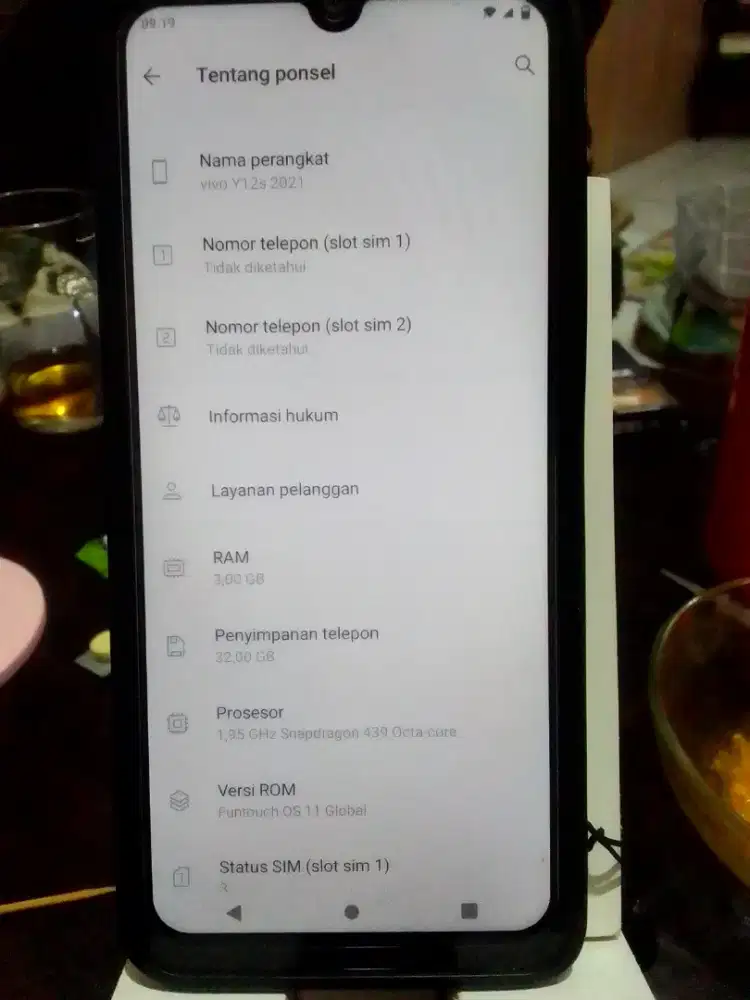 hp Vivo Y12s ram 3/32
