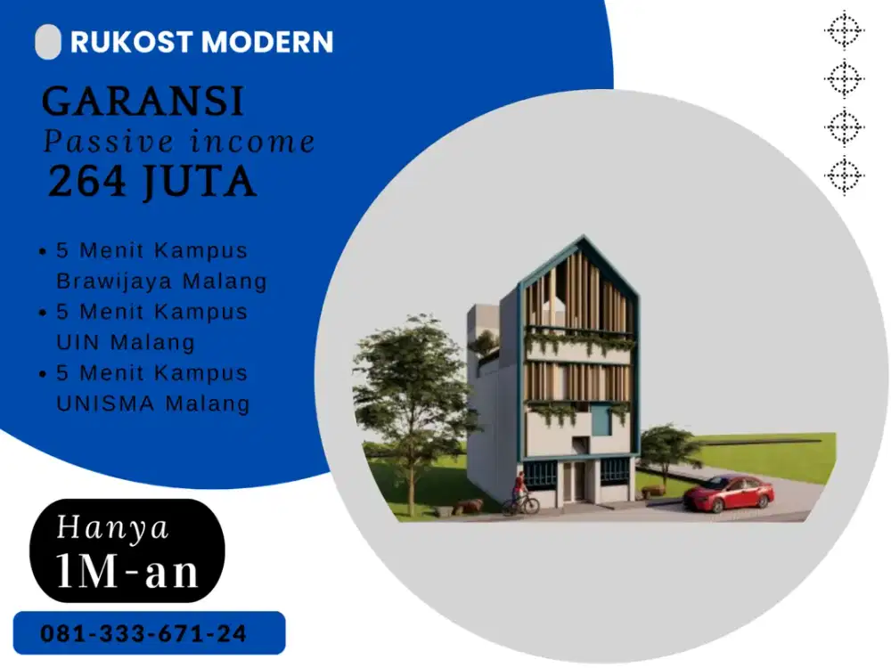 Jual Rukost 5 Menit Kampus UB Malang SHM On Hand Kamar Mandi Dalam Semua