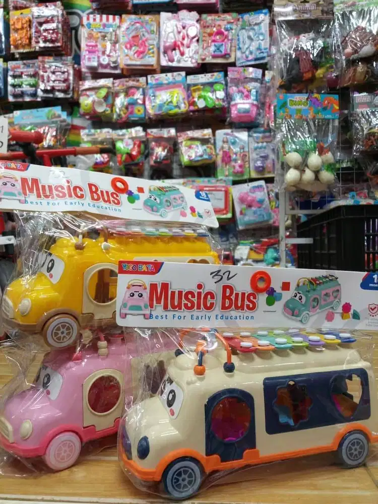 mainan anak xylophone bus
