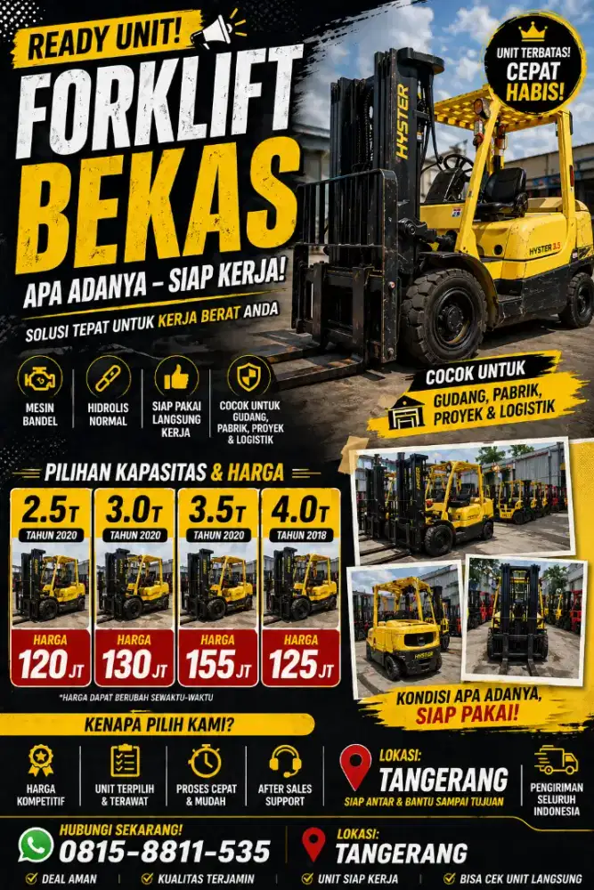 Hyster bekas siap kerja