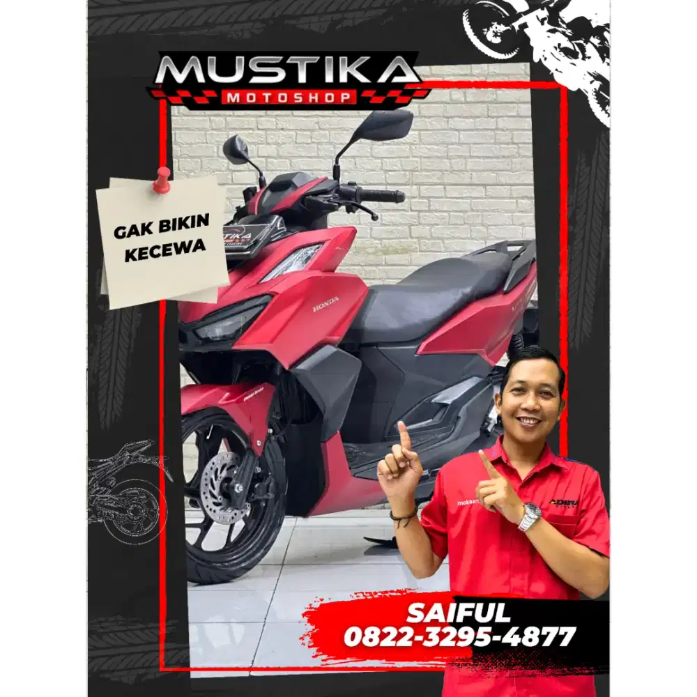 Perfect Condition!!Honda Vario 160cc 2022 Red Matte N Asli-Mustika