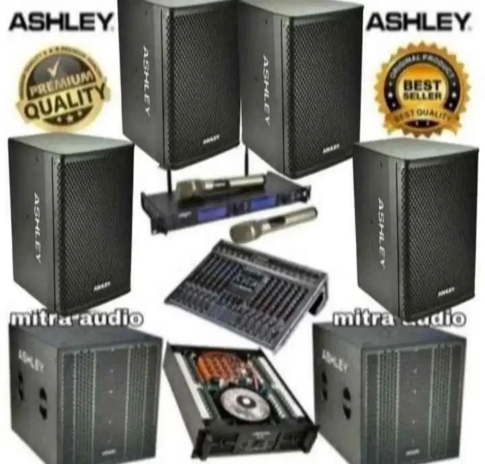 Paket sound karaoke speaker pasif Ashley 12 inch+subwoofer pasif 15 in
