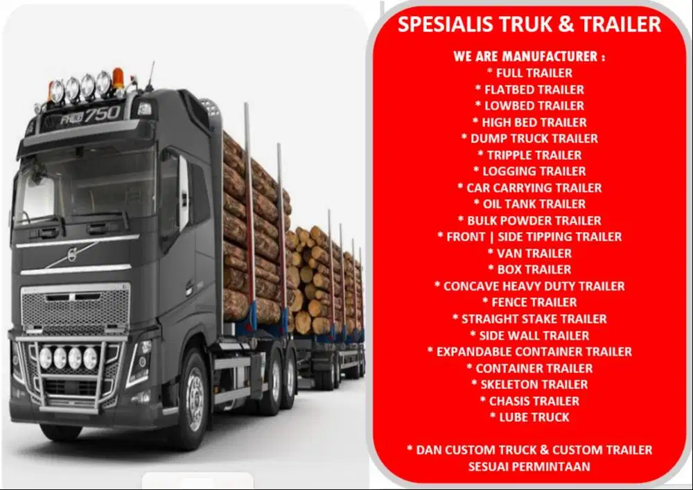 Jual Truk & Trailer. Lowbed, Dolly, Fuel Tanker, & truk jenis lainnya
