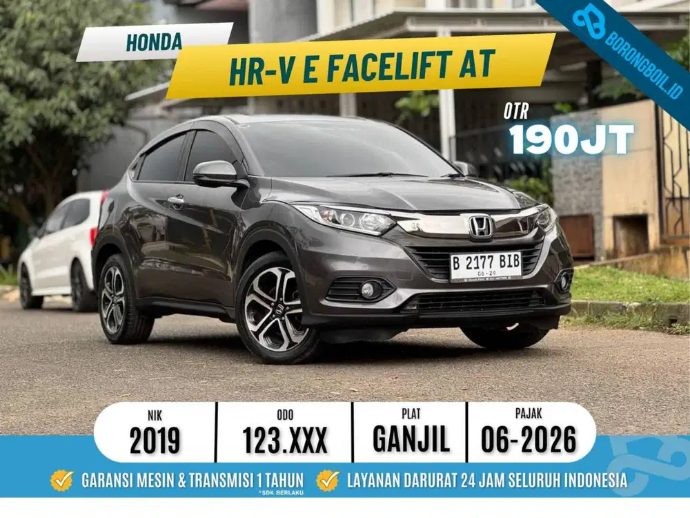 Honda Hrv 1.5 E Facelift AT Abu Abu 2019