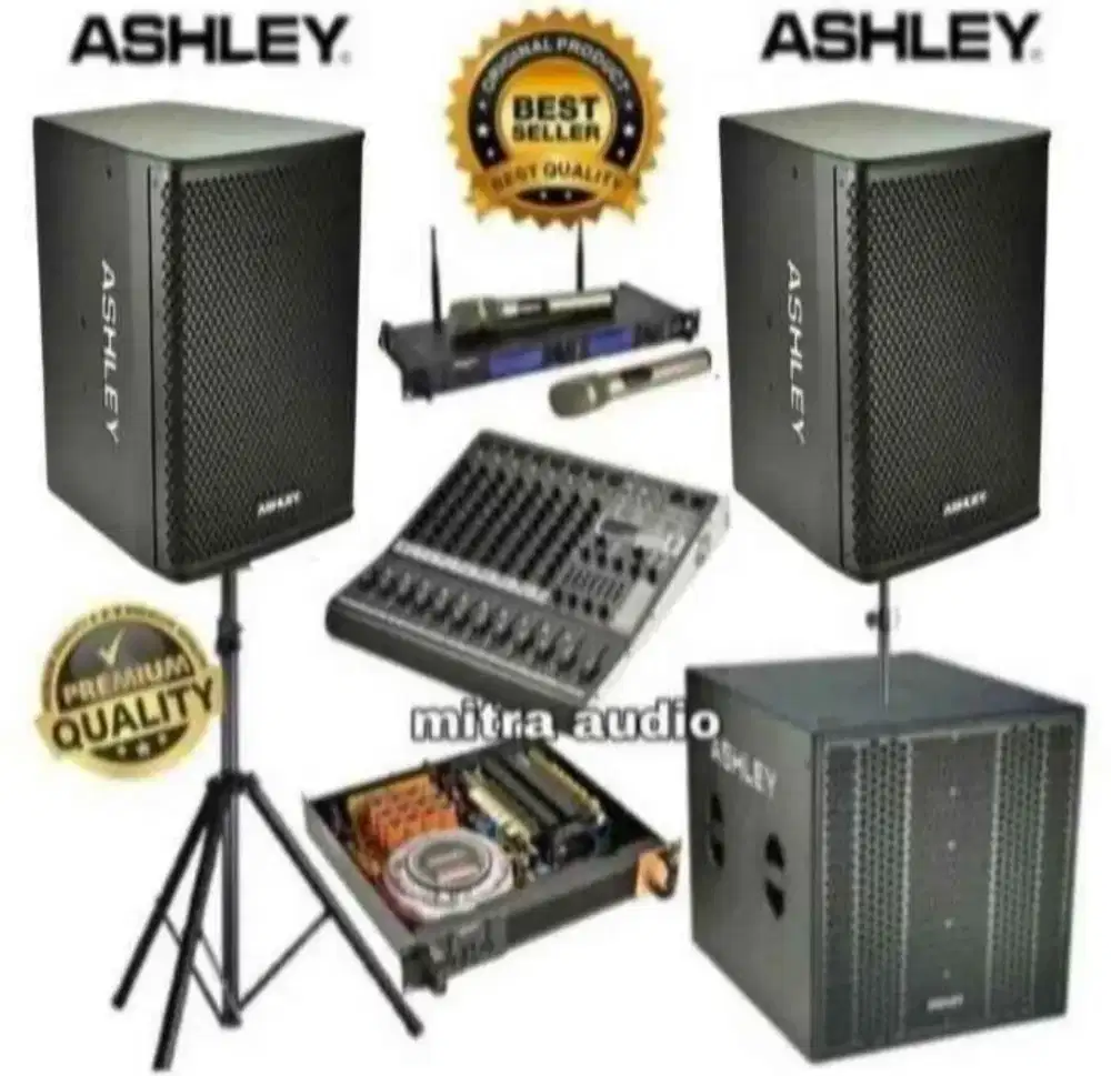 Paket sound system speaker pasif Ashley 12+mixer bluetooth Ashley 8ch