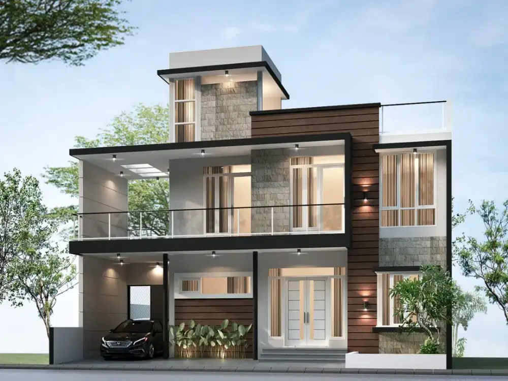 Di jual villa batu 3 lantai view pegunungan batu dekat BNS