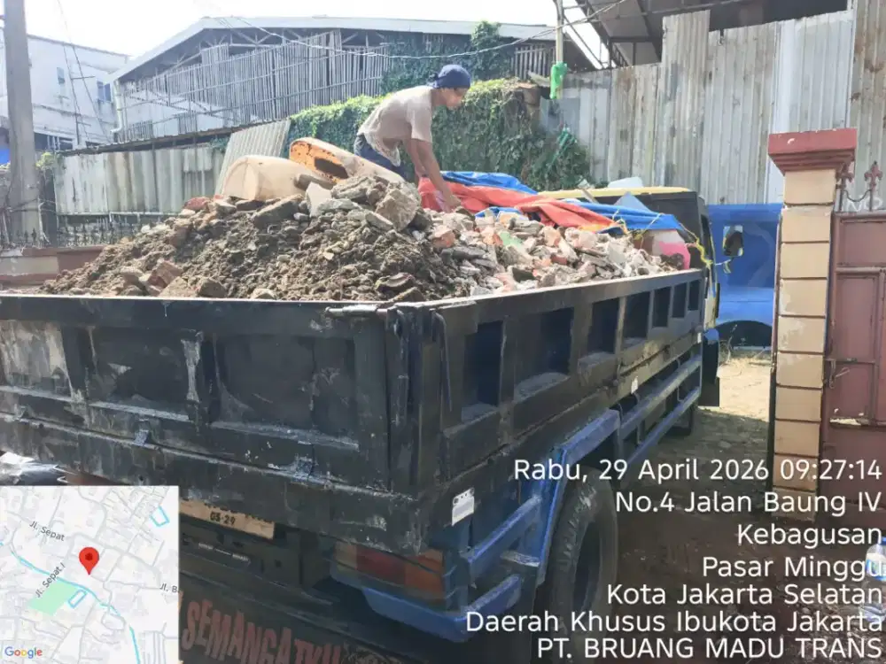 Jasa angkut puing dan buang sampah proyek