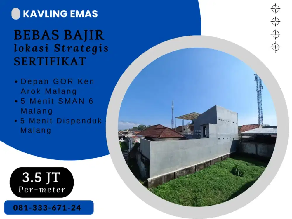 Sertifikat Tanah Dijual 5 Menit GOR Ken Arok Malang