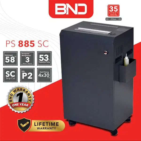 MESIN PENGHANCUR KERTAS F4 HEAVY DUTY COMERCIAL USE | BND PS 885 SC F4