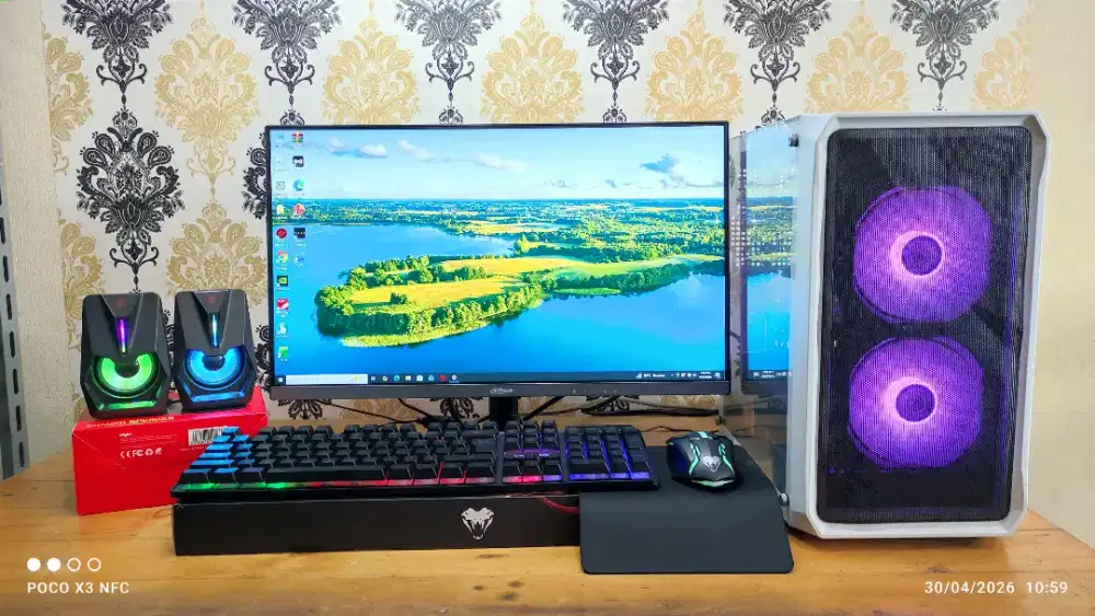 PC GAME & DESAIN CORE I5-8500 (16/240+500GB) VGA GTX 1650, LED 24 INC