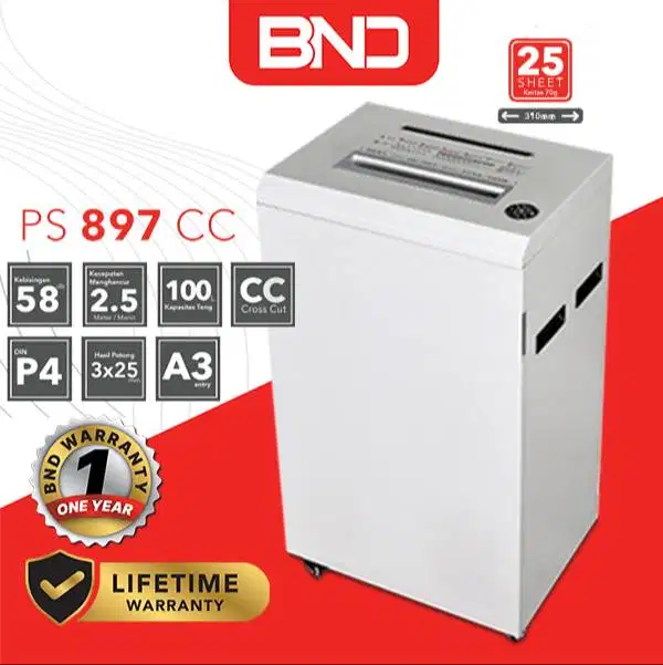 MESIN PENGHANCUR KERTAS A3 HEAVY DUTY COMERCIAL USE | BND PS 897 CC A3