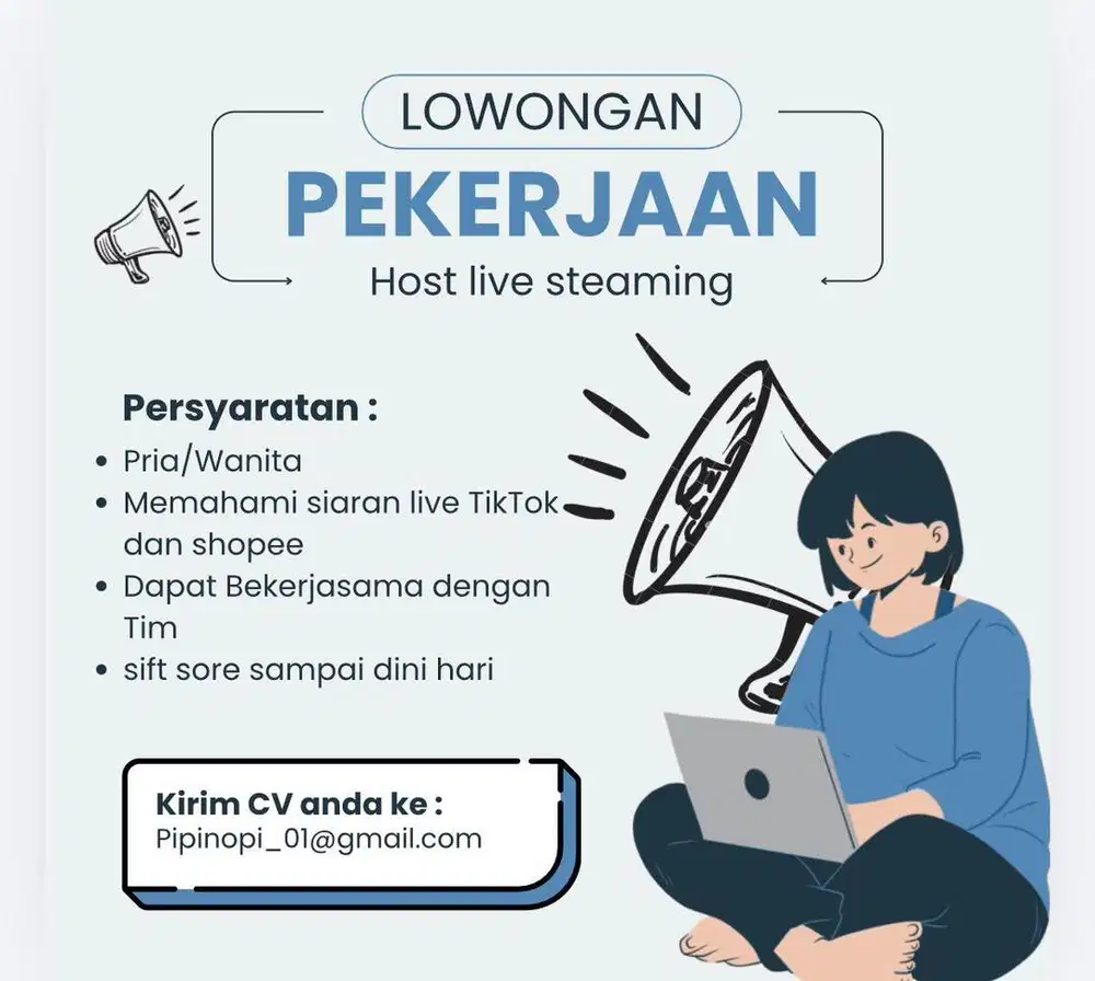 Dibutuhkan host live yg berpengalaman