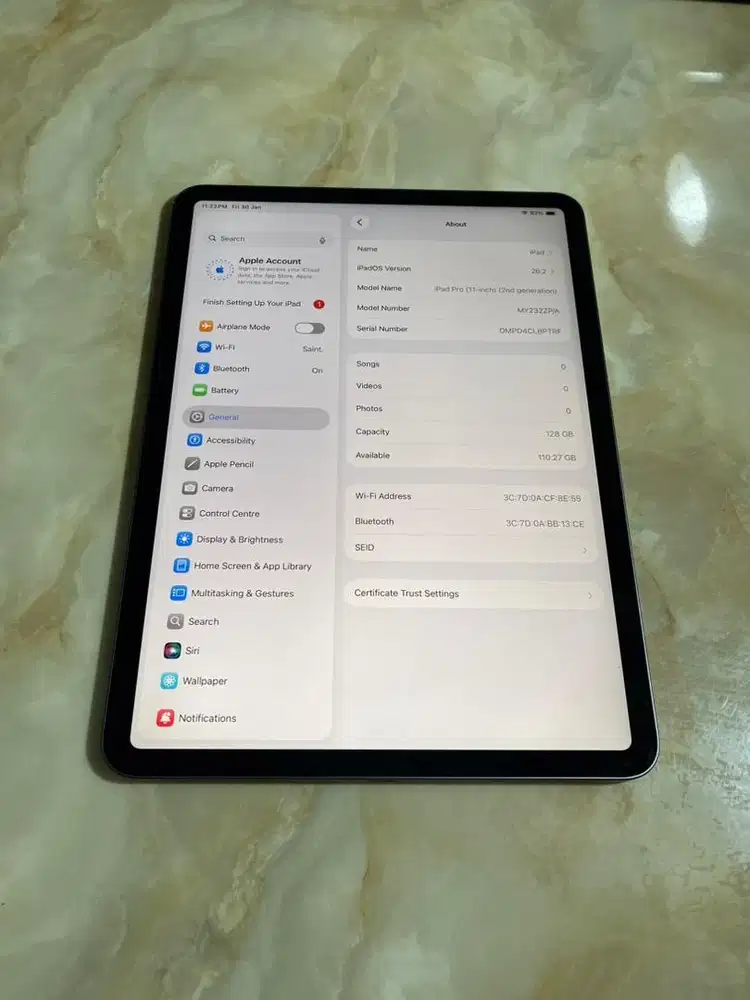 Ipad Pro 11 inch 2020 (2nd Gen) 128gb Wifi only Inter