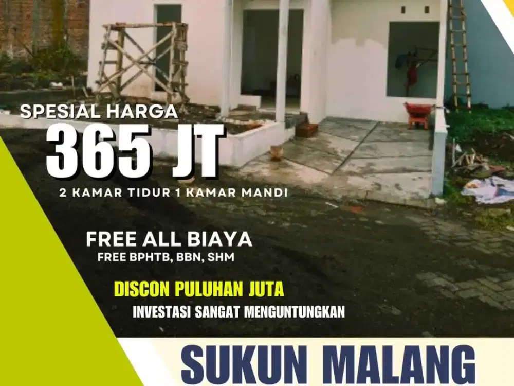 RUMAH 1 LANTAI 300 JUTAAN LDEKAT MOG MALANG