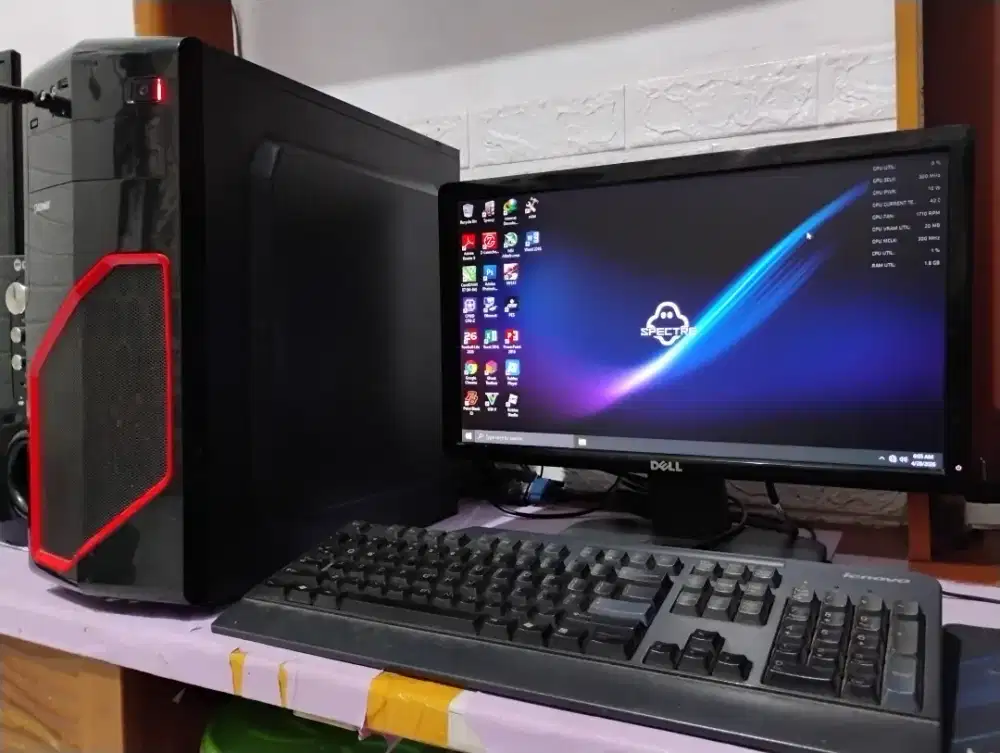 Pc gaming intel core i5 + ram 8gb + vga 4gb + monitor 19inch siap pake