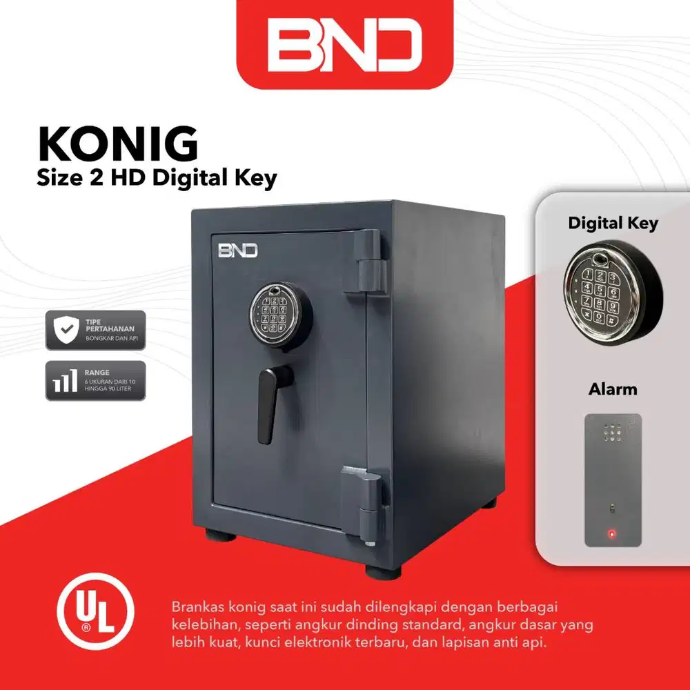BRANKAS FIRE PROOF | BND KONIG SERIES - SIZE 2 DIGITAL