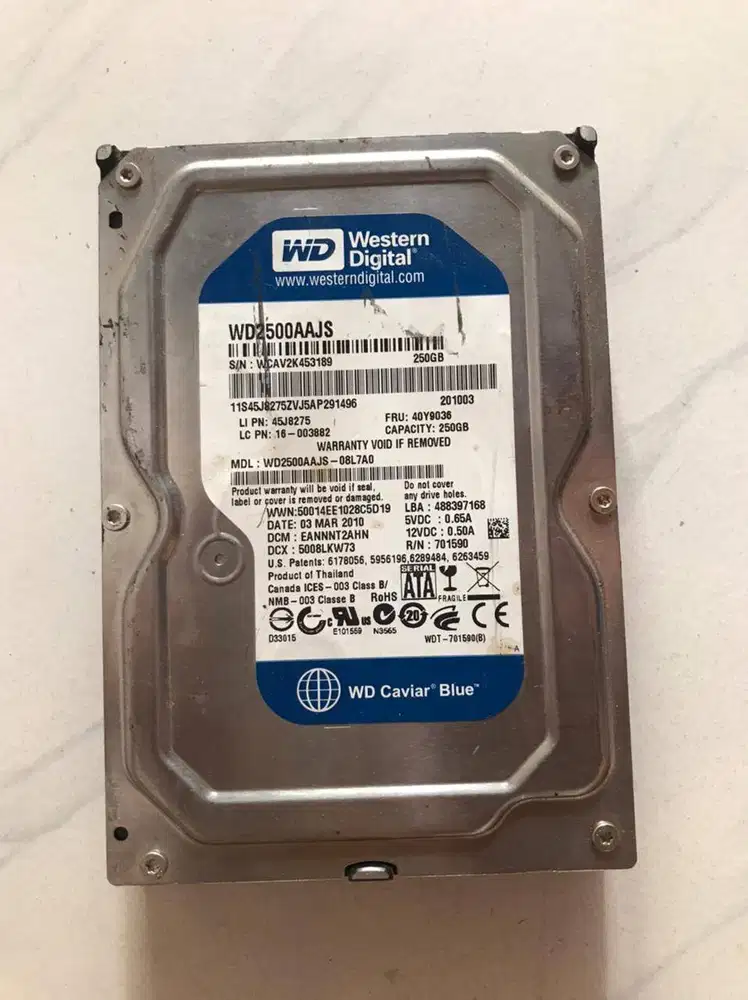 Harddisk 3,5 Sata WD/Seagate 250 GB untuk PC