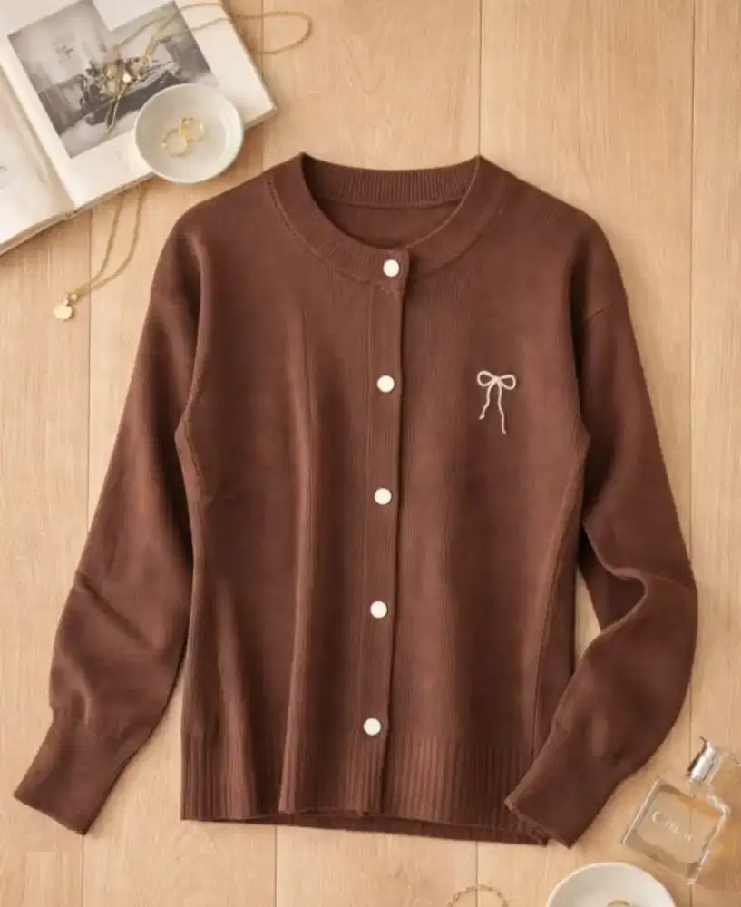 Choco button cardigan