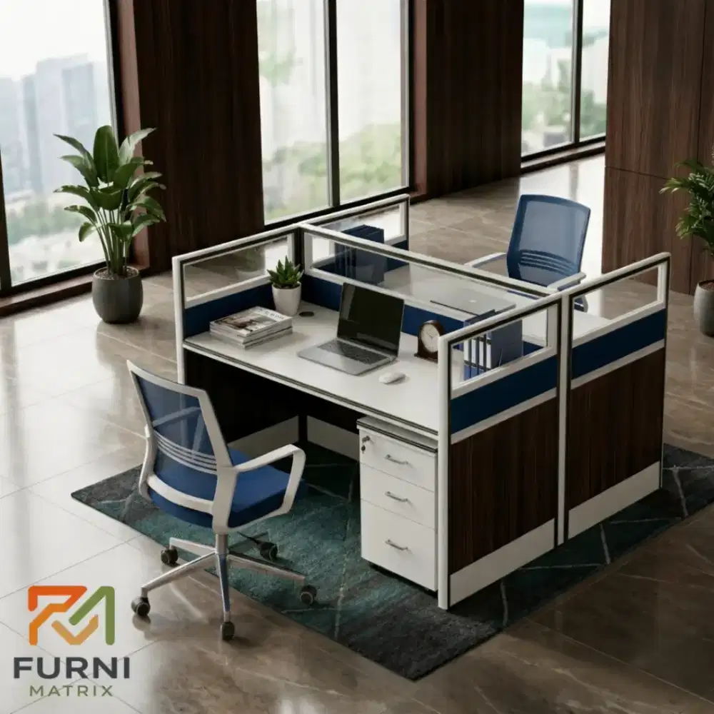 Meja partisi 2 seater/meja kerja/meja komputer