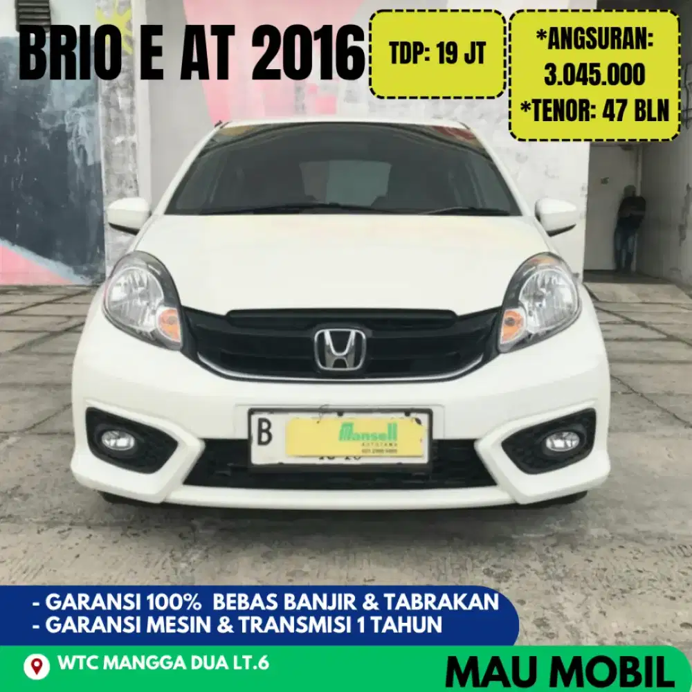 Brio E At 2015/2016/2017 Putih, KM 75rb