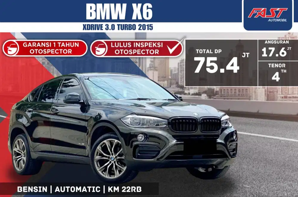 BMW X6 2015 X DRIVE 3.0 TURBO SUNROOF LOW KM.22RB & PAJAK PANJANG