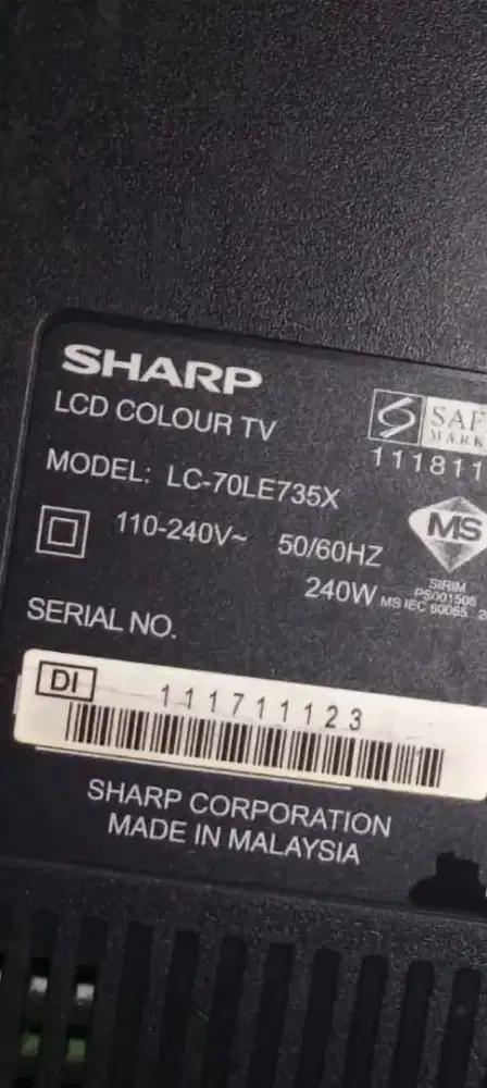 Tv sharp 70.inch (minus)