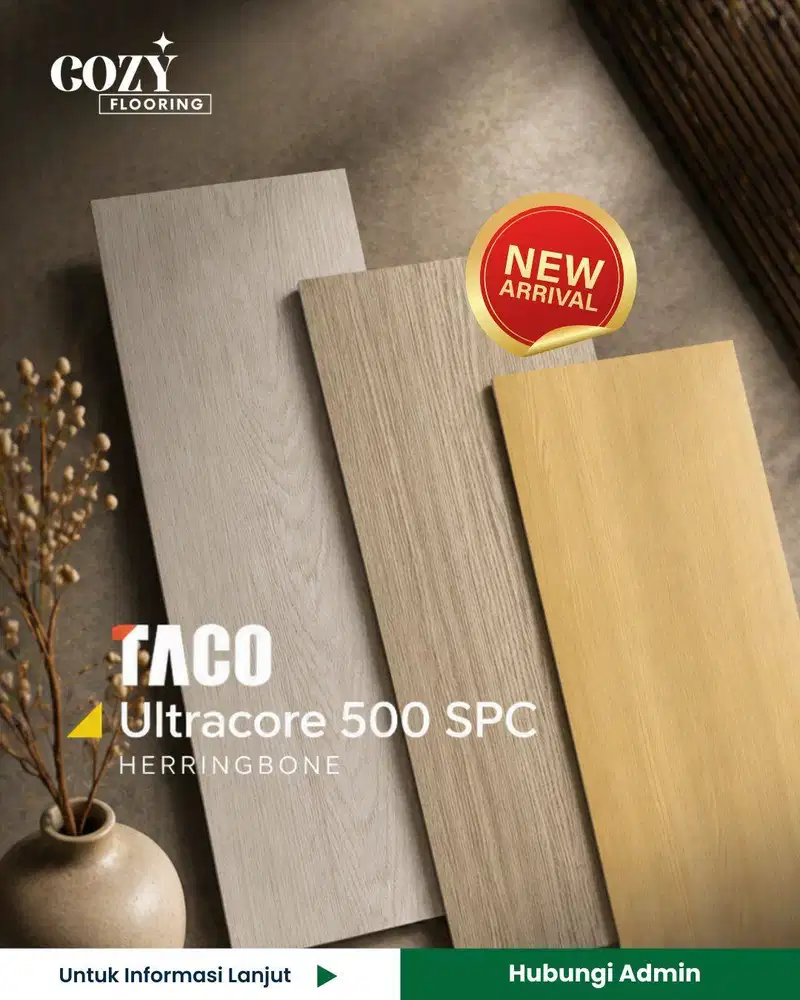 SPC Taco Ultracore 500 Herringbone series | SPC Klik TACO tebal 5mm
