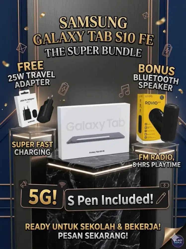 SAMSUNG GALAXY TAB S10FE 5G FREE TRAVEL ADAPTER 25W+SPEAKER BLUETOOTH