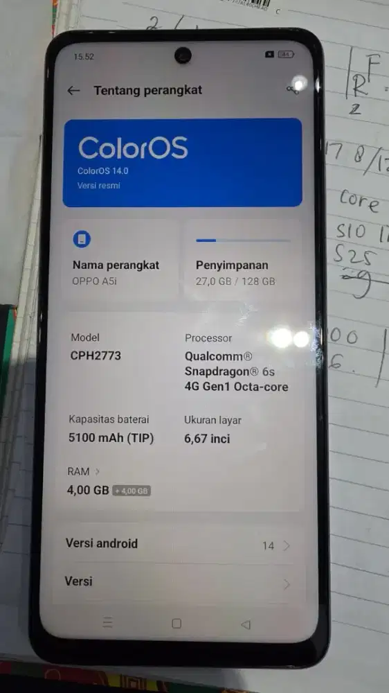 Oppo A5i RAM 4+4/128