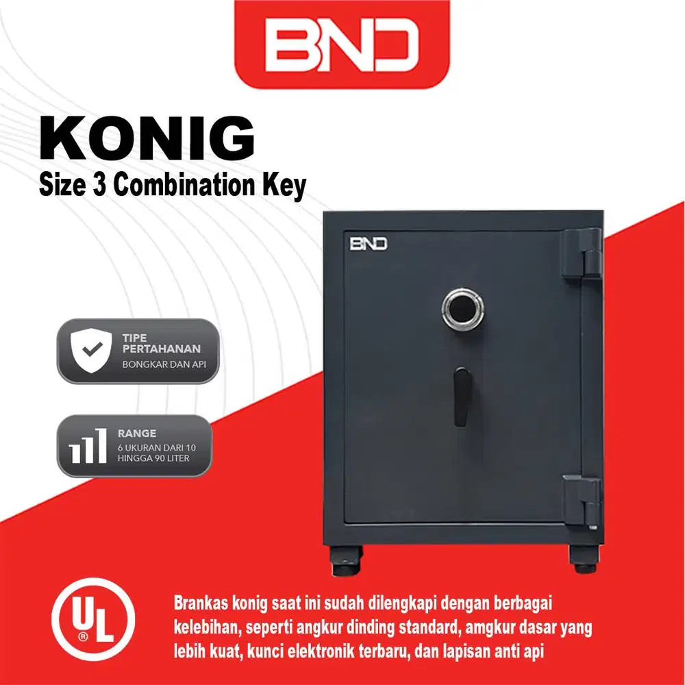 BRANKAS FIRE PROOF | BND KONIG SERIES - SIZE 3 COMBINATION