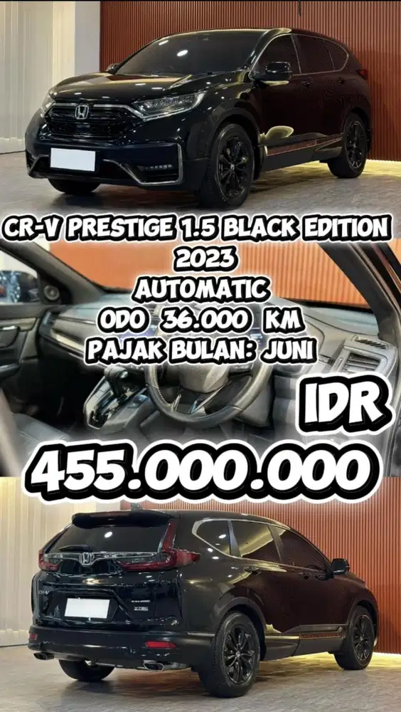 [ ODO 36.000 KM ] HONDA CR-V CRV 1.5 BLACKEDITION 2023 AT BERGARANSI